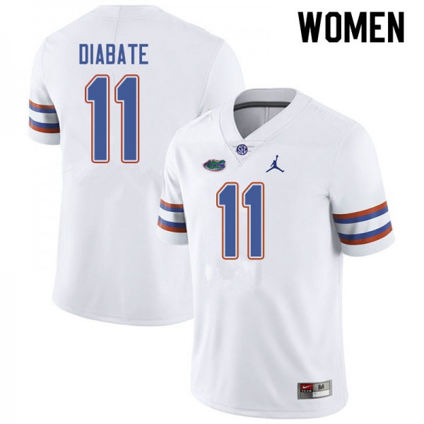 Jordan Brand Women #11 Mohamoud Diabate Florida Gators College Football Jerseys White